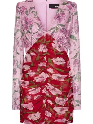 Zdjęcie produktu Różowa Kwiatowa Sukienka z Cekinami Rotate Birger Christensen