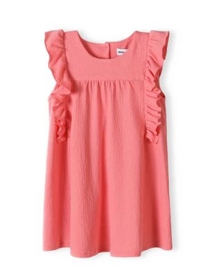 Zdjęcie produktu Różowa sukienka letnia dla niemowlaka z falbankami Minoti