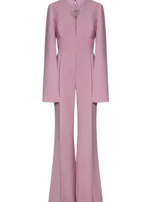 Zdjęcie produktu Różowa sukienka z kryształowymi zdobieniami i rozszerzanymi spodniami Elie Saab