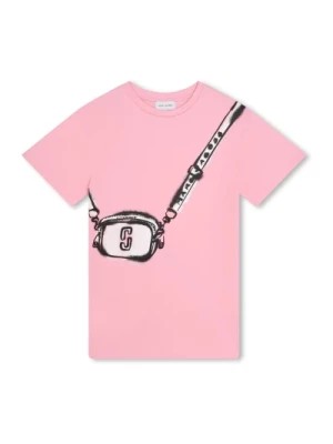 Zdjęcie produktu Różowa Sukienka z Logo z Bawełny Marc Jacobs