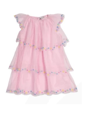 Zdjęcie produktu Różowa Sukienka z Tiulu z Wielobarwnymi Kropkami Stella McCartney