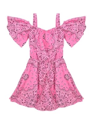 Zdjęcie produktu Różowa Sukienka z Wzorem Bandany ViCOLO