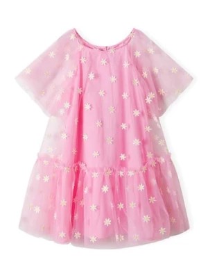 Zdjęcie produktu Różowa tiulowa sukienka w kwiatki dla niemowlaka Minoti