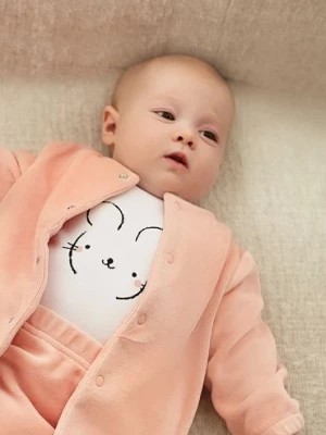 Zdjęcie produktu Różowa welurowa bluza niemowlęca rozpinana bez kaptura 5.10.15.