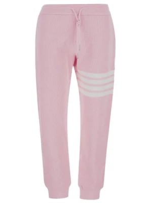 Zdjęcie produktu Różowe bawełniane spodnie dresowe dla kobiet Thom Browne
