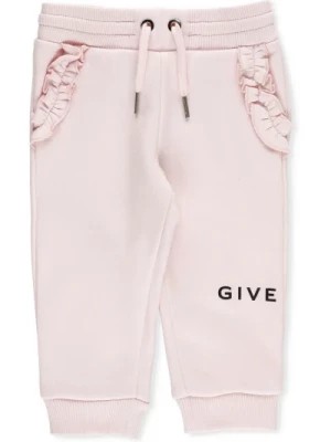 Zdjęcie produktu Różowe Junior Bawełniane Spodnie z Rouches Givenchy