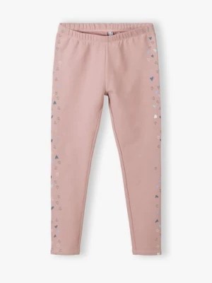 Zdjęcie produktu Różowe legginsy dziewczęce z nadrukiem 5.10.15.