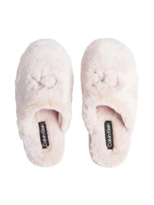 Zdjęcie produktu Różowe Pantofle Mule z Futrem Calvin Klein