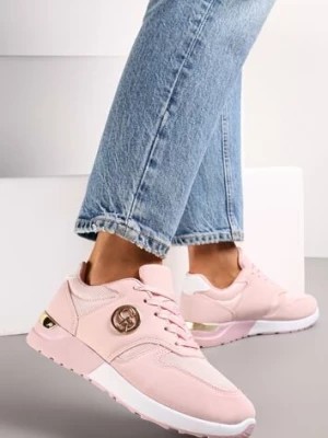 Zdjęcie produktu Różowe Sneakersy Ozdobione Metalicznymi Wstawkami Dabriele