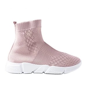 Zdjęcie produktu Różowe sneakersy ze skarpetkową cholewką Olot Inna marka