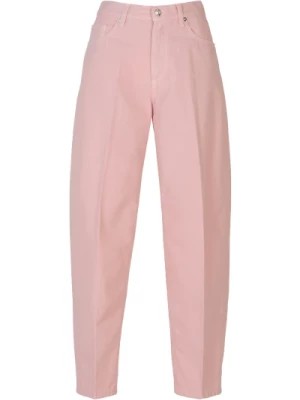 Zdjęcie produktu Różowe Spodnie z Bawełny Model Carrot Nine In The Morning