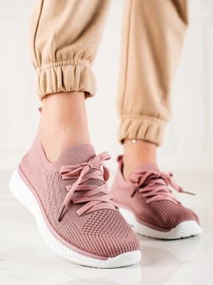 Zdjęcie produktu Różowe sznurowane buty sportowe Merg