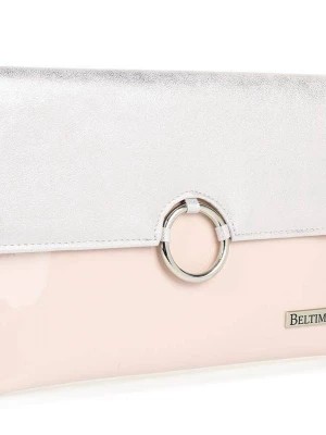 Zdjęcie produktu Różowo- srebrna oryginalna damska torebka kopertówka na pasku usztywniana różowy Merg