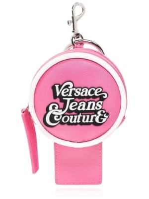 Zdjęcie produktu Różowy Brelok z Logo Versace Jeans Couture