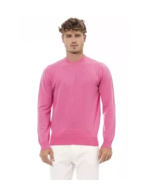 Zdjęcie produktu Różowy Sweter z Okrągłym Dekoltem Alpha Studio