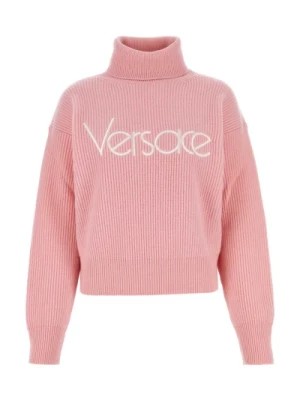 Zdjęcie produktu Różowy sweter z wełny - Stylowy i wygodny Versace