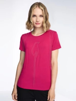 Zdjęcie produktu Różowy T-shirt damski OCHNIK