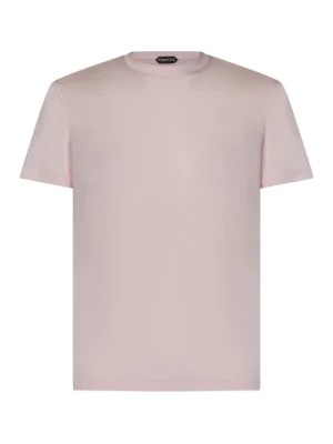 Zdjęcie produktu Różowy T-shirt z logo na kołnierzyku Tom Ford
