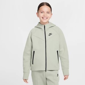 Zdjęcie produktu Rozpinana bluza z kapturem dla dużych dzieci (dziewcząt) Nike Sportswear Tech Fleece - Zieleń