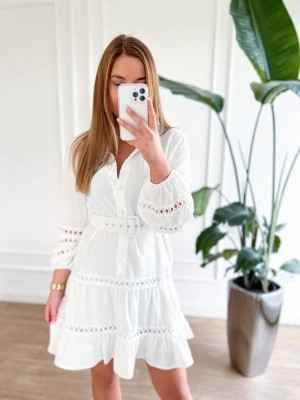 Zdjęcie produktu Lovely biała sukienka na długi rękaw PERFE