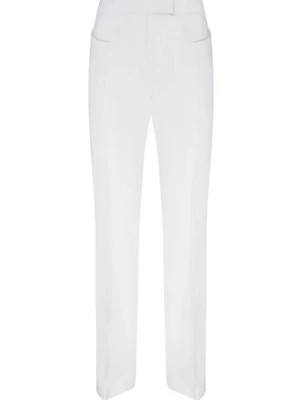 Zdjęcie produktu Rozszerzone Kredowe Białe Spodnie z Wełny Tom Ford