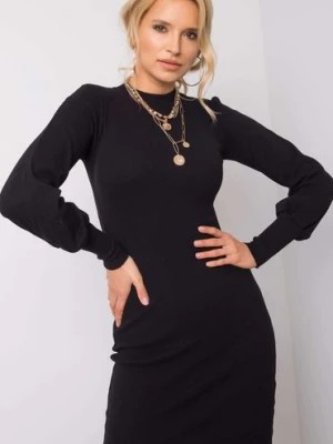 Zdjęcie produktu RUE PARIS Czarna sukienka mini w prążki