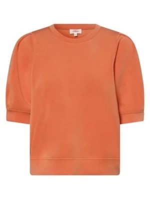 Zdjęcie produktu s.Oliver Damska bluza nierozpinana Kobiety Materiał dresowy pomarańczowy jednolity,