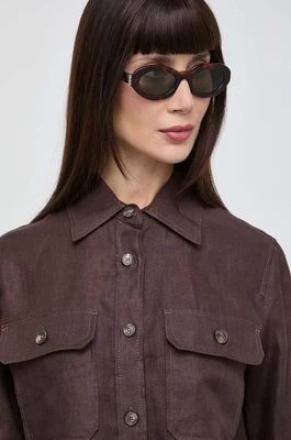 Zdjęcie produktu Saint Laurent okulary przeciwsłoneczne damskie kolor brązowy SL M136