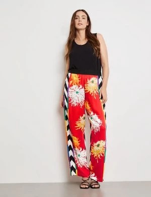 Zdjęcie produktu SAMOON Damski Spodnie palazzo o różnych wzorach Carlotta 82cm Czerwony W kwiaty
