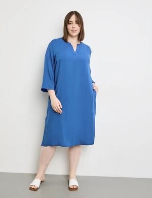 Zdjęcie produktu SAMOON Damski Tunikowa sukienka z półrękawkiem 3/4 Tunikowy dekolt Niebieski Jednokolorowy