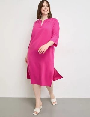 Zdjęcie produktu SAMOON Damski Tunikowa sukienka z półrękawkiem 3/4 Tunikowy dekolt Różowy Jednokolorowy