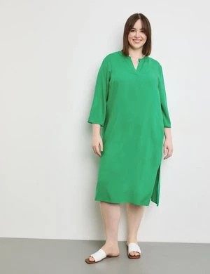 Zdjęcie produktu SAMOON Damski Tunikowa sukienka z półrękawkiem 3/4 Tunikowy dekolt Zielony Jednokolorowy