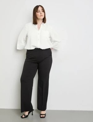 Zdjęcie produktu SAMOON Damski Wytworne spodnie z kantami z szeroką nogawką Carlotta Czarny Jednokolorowy