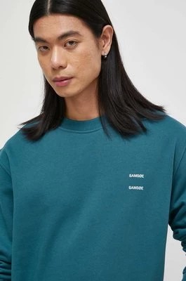 Zdjęcie produktu Samsoe Samsoe bluza bawełniana JOEL męska kolor turkusowy gładka M22300127