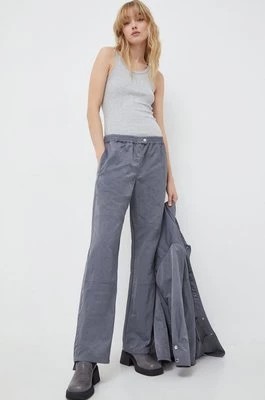 Zdjęcie produktu Samsoe Samsoe spodnie GIRA damskie kolor szary szerokie high waist F23400008
