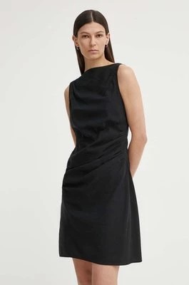 Zdjęcie produktu Samsoe Samsoe sukienka z domieszką lnu SAHIRA kolor czarny mini prosta F24200095