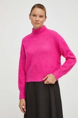 Zdjęcie produktu Samsoe Samsoe sweter wełniany NOLA kolor różowy z półgolfem F18322002