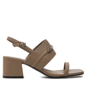 Zdjęcie produktu Sandały Calvin Klein Heel Sandal 45 Met Bar Lth HW0HW02056 Brązowy