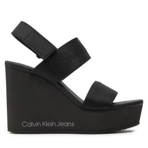 Zdjęcie produktu Sandały Calvin Klein Jeans Wedge Sandal Webbing In Mtl YW0YW01479 Czarny