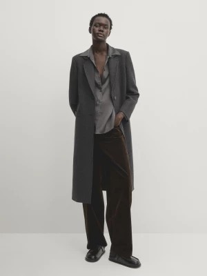Zdjęcie produktu Satynowa Koszula Z Wycięciami - Szary Średni - - Massimo Dutti - Kobieta