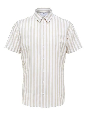 Zdjęcie produktu SELECTED HOMME Koszula "Regnew" - Regular fit - w kolorze beżowo-białym rozmiar: M