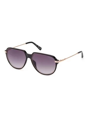 Zdjęcie produktu Shiny Black Sunglasses with Smoke Shaded Lenses Guess