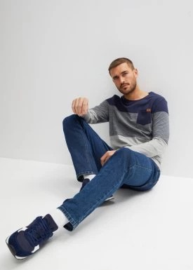 Zdjęcie produktu Shirt z długim rękawem w stylu color-blocking bonprix