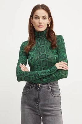 Zdjęcie produktu Simona Corsellini longsleeve damski kolor zielony z golfem A24CPMG007