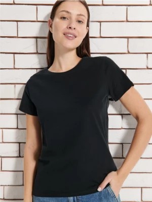 Zdjęcie produktu Sinsay - Gładka koszulka z krótkim rękawem - czarny