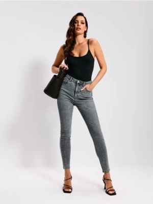 Zdjęcie produktu Sinsay - Jeansy super skinny high waist - szary