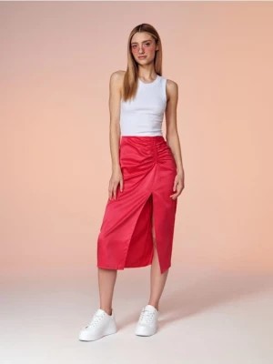 Zdjęcie produktu Sinsay - Spódnica midi z rozcięciem - różowy