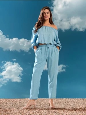 Zdjęcie produktu Sinsay - Spodnie carrot - niebieski