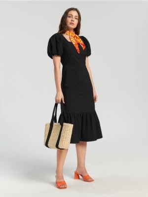 Zdjęcie produktu Sinsay - Sukienka midi z falbanami - czarny