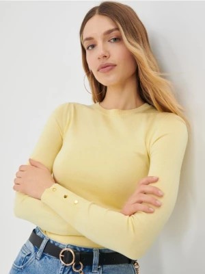 Zdjęcie produktu Sinsay - Sweter basic z ozdobnymi guzikami - żółty